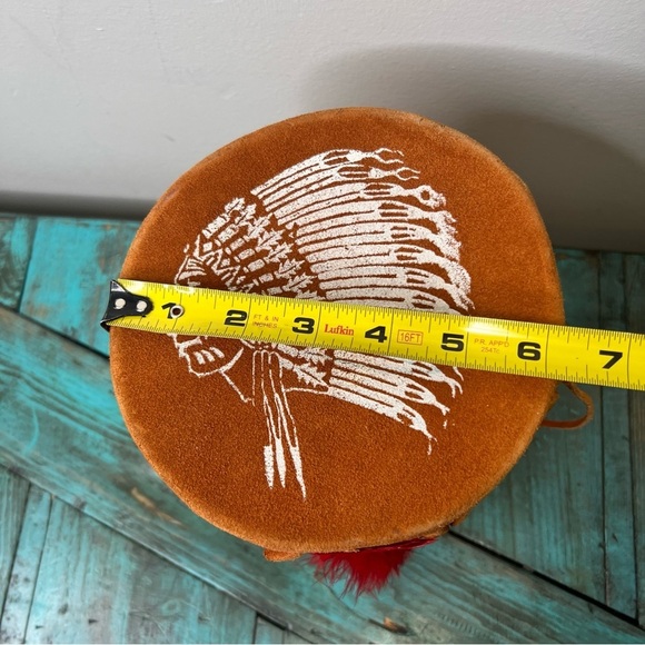 Vintage Native American Canada Leather Wood Drum - Picture 9 of 16